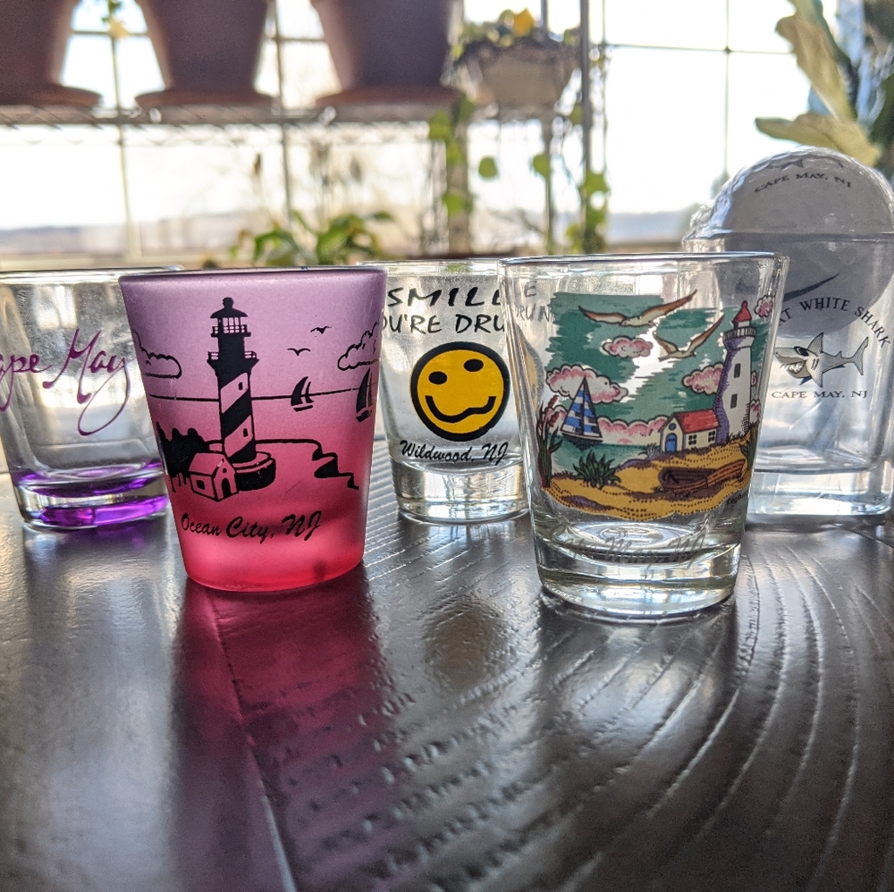 Five Shotglasses from NJ beaches